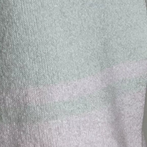 Max Studio Wrap Sweater L Cropped Wool Blend Shawl Collar Beige Pink - Picture 6 of 8